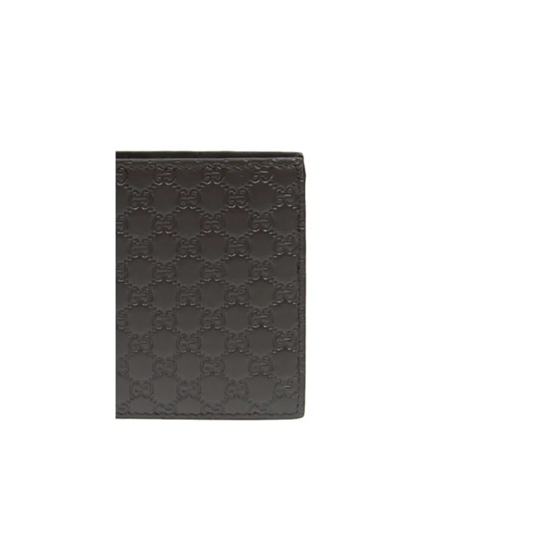 GUCCI Leather Wallet Men's Brown-4