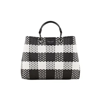 EMPORIO ARMANI Polyester Handbag Medium Size Women's Black White