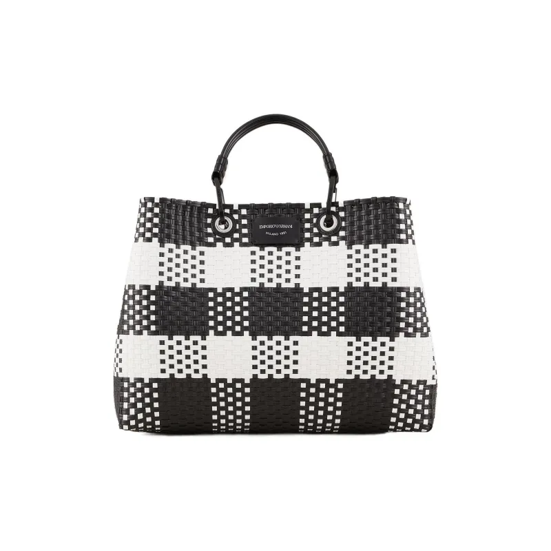 EMPORIO ARMANI Polyester Handbag Medium Size Women's Black White-0