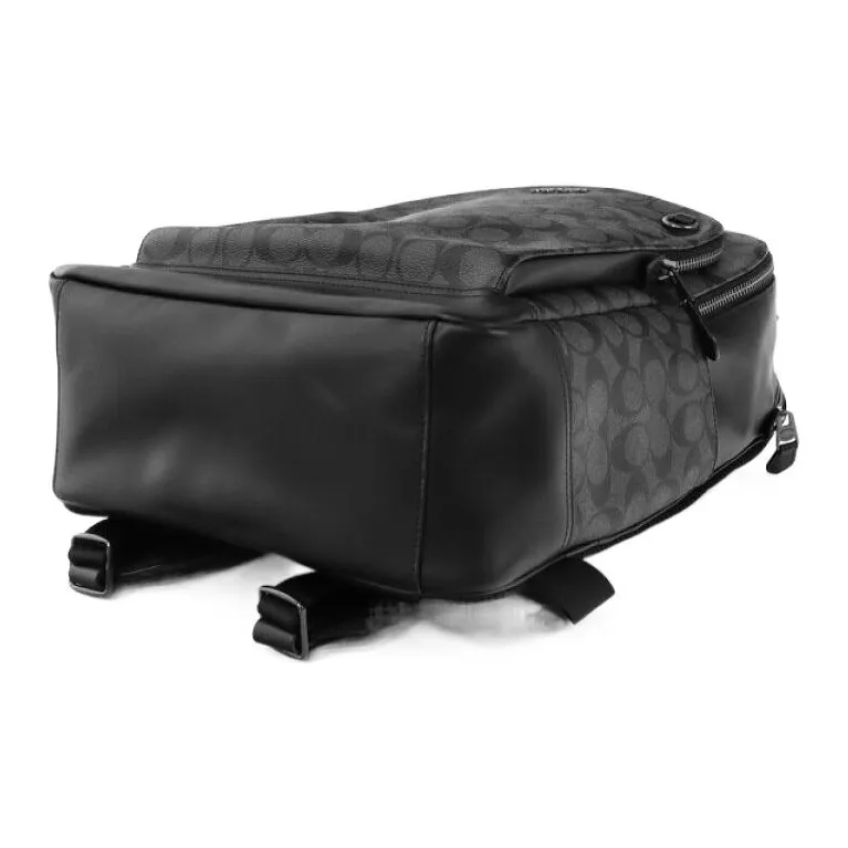 COACH Graham Canvas With Calfskin Backpack Large Size Men's Black Monogram-5