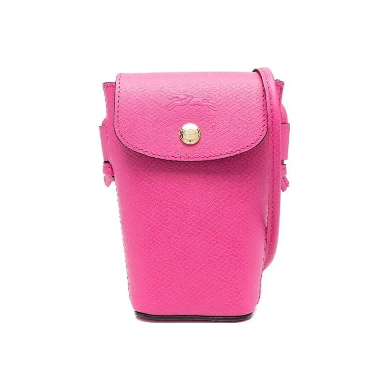LONGCHAMP Cow Leather Shoulder Bag Crossbody Bag Cell Phone Pouch Women's Pink-0