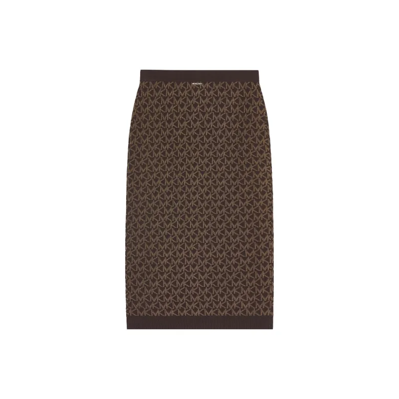MICHAEL KORS Mega Logo jacquard Midi Skirt-1