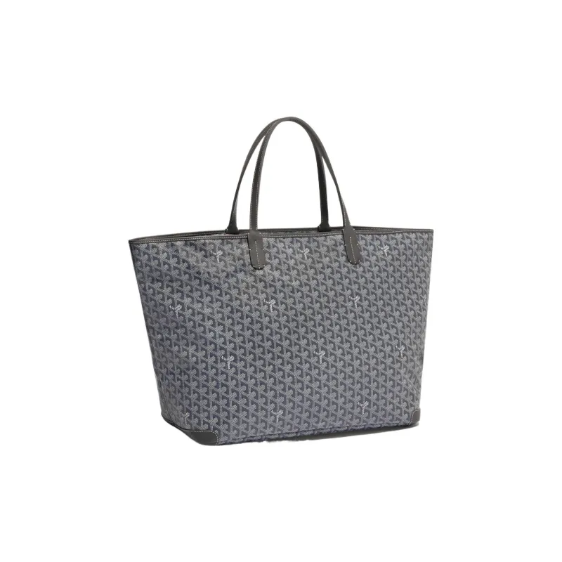 GOYARD Artois Canvas With Leather Tote Bag Shopping Bag Shoulder Bags Handbags Large Size Unisex Gray-1