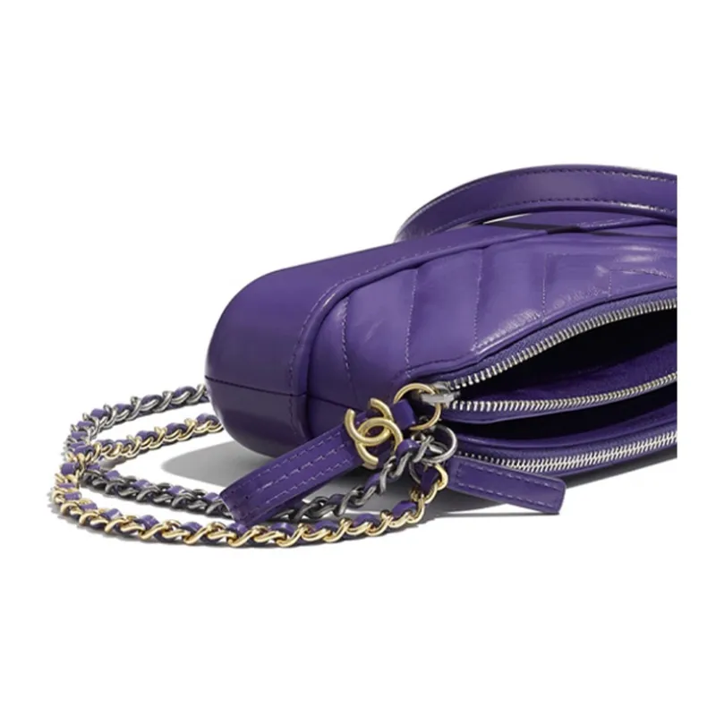 CHANEL Gabrielle Calfskin Shoulder Bag, Crossbody Bag Extra Mini Women's Purple-4