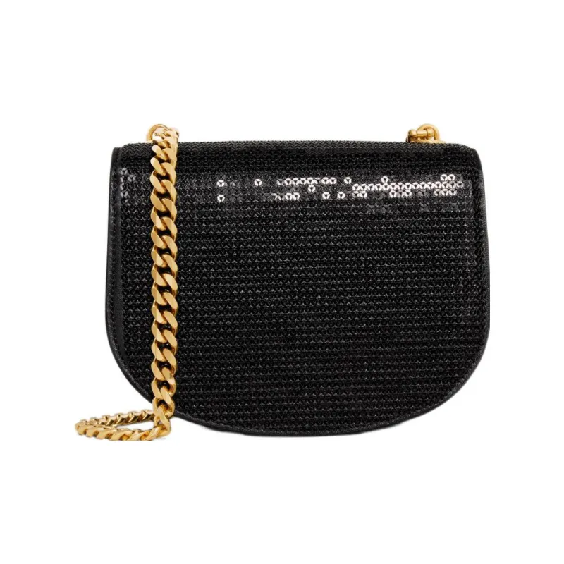 CELINE Triomphe Sheepskin Shoulder Bag Crossbody Bag Mini Women's Black-2