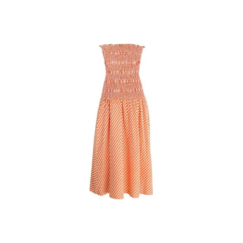 KENZO Vichy Off-The-Shoulder Dress-1