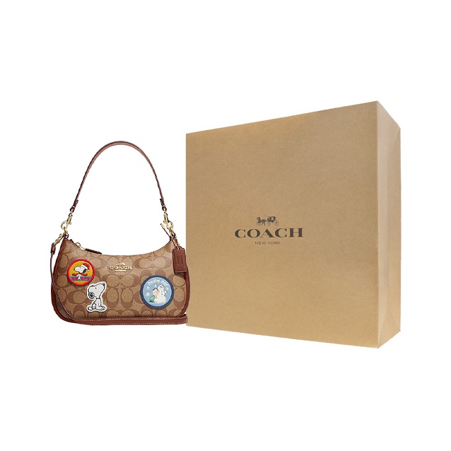 COACH x PEANUTS Snoopy Print Signature Snap Wallet Limited