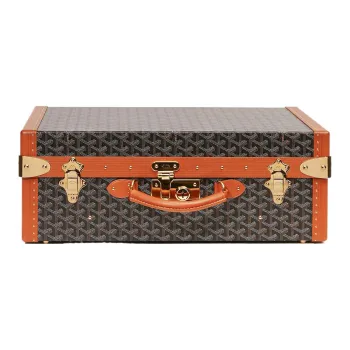 GOYARD Grand Hôtel Canvas With Leather Hard Case Handbag Unisex Brown