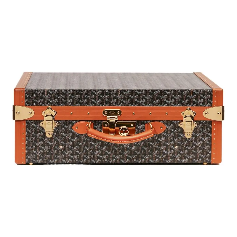 GOYARD Grand Hôtel Canvas With Leather Hard Case Handbag Unisex Brown-0