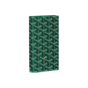 GOYARD SAINT LAMBERT Canvas With Leather Cell Phone Pouch Wallet Men's Green