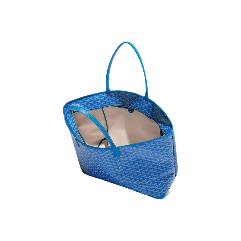 GOYARD Artois Canvas With Leather Tote Bag Shopping Bag Shoulder Bags Handbags Large Size Unisex Blue-2