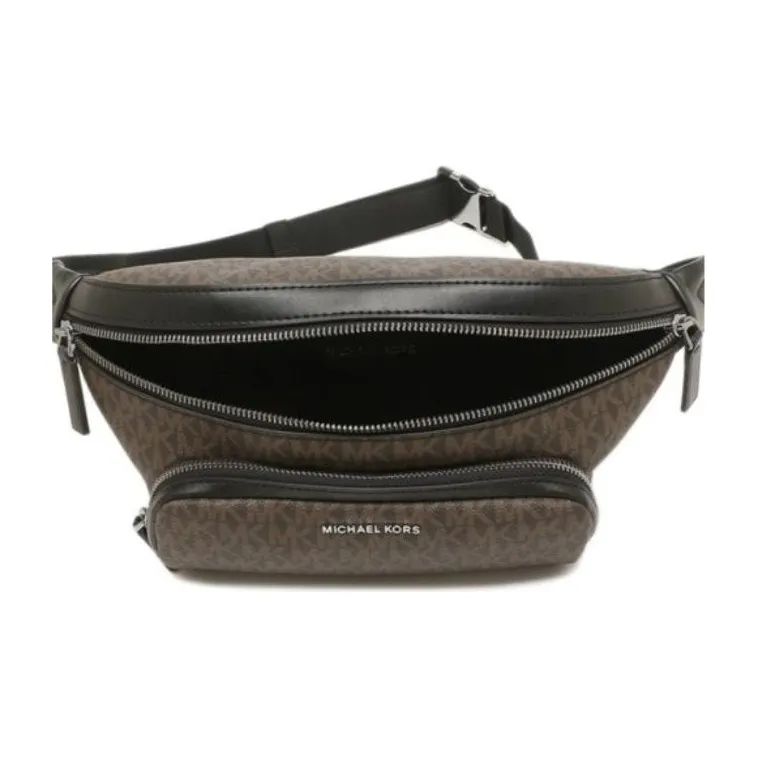MICHAEL KORS Coated Canvas Triangle Bag Crossbody Bag Fanny Pack Small Size Women's Brown-4