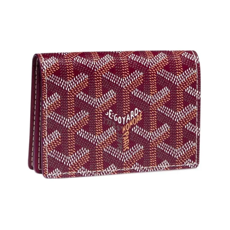 GOYARD MALESHERBES Canvas With Leather Card Holder Unisex Burgundy-0