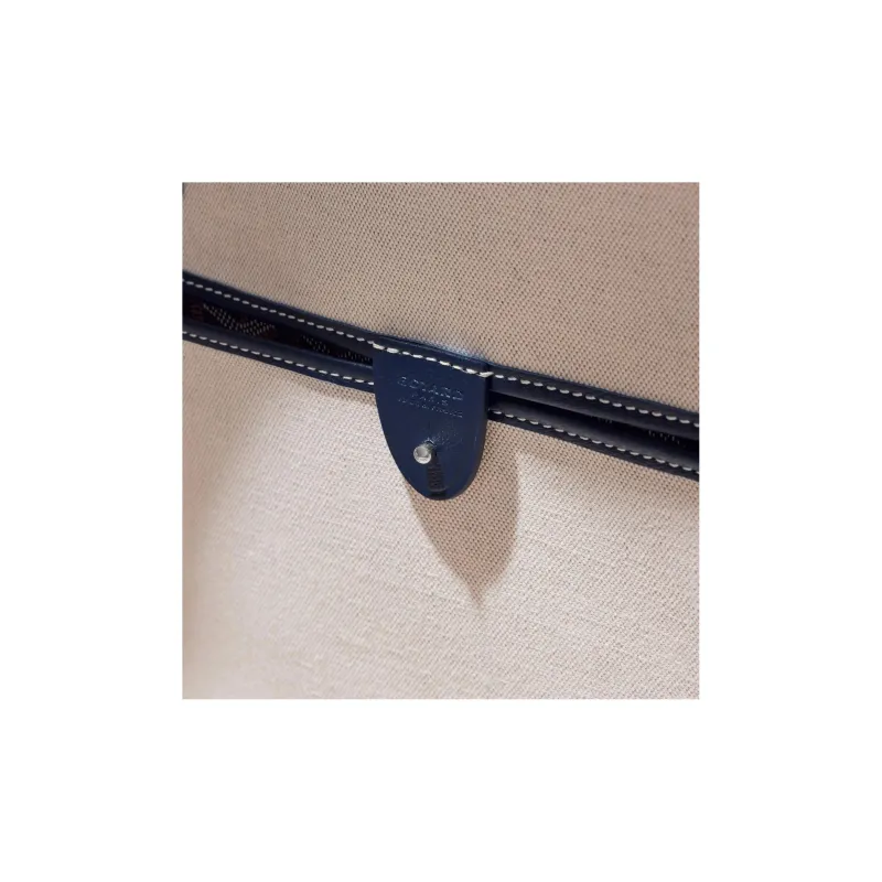 GOYARD Artois Canvas With Leather Tote Bag Shopping Bag Shoulder Bags Handbags Large Size Unisex Marine Blue-3