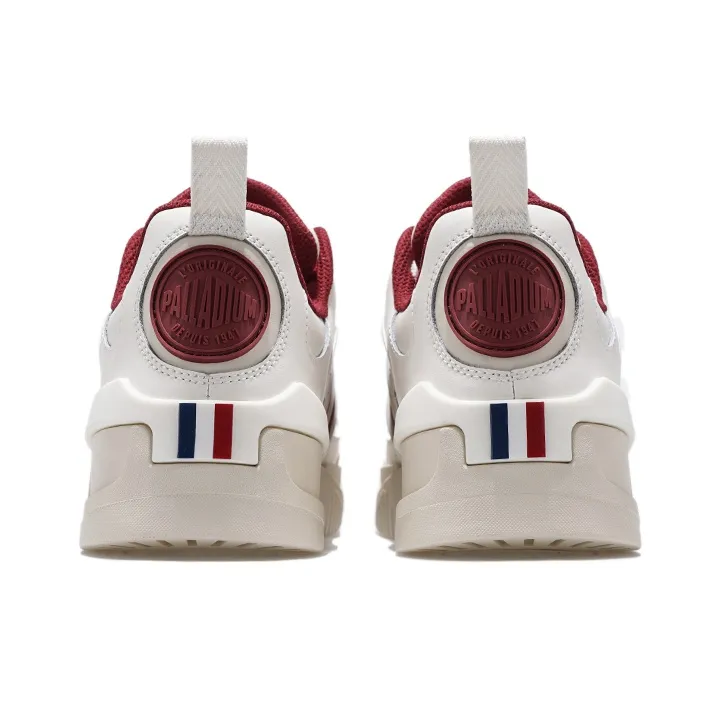 Palladium Low Top Skateboard Shoes Women's White Red-3