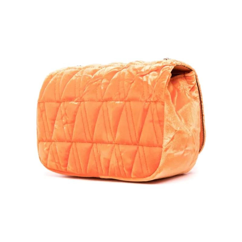 VERSACE Cow Leather Patchwork With Feathers Chain Bag Shoulder Bag Crossbody Bag Women's Orange-1