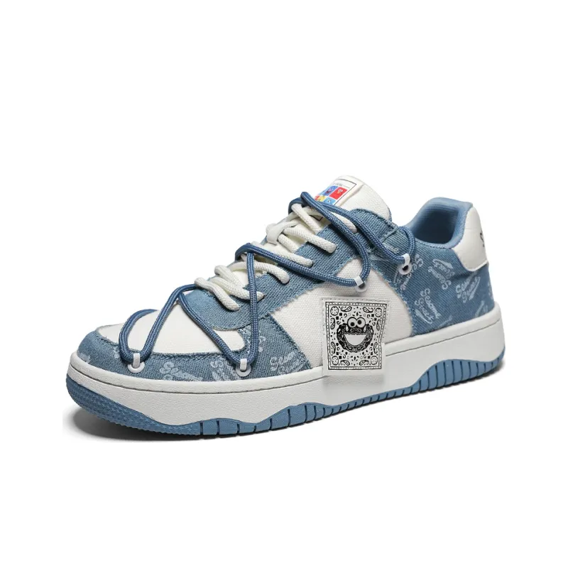 SESAME STREET Stylish Skateboarding Shoes Unisex Light Blue-1