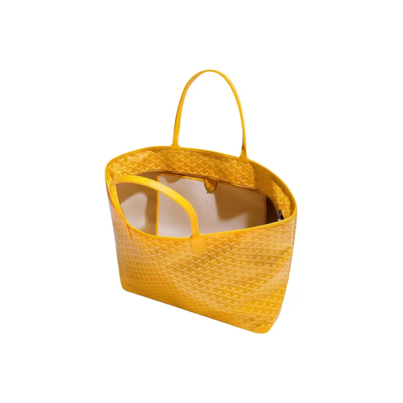 GOYARD Artois Canvas With Leather Tote Bag Shopping Bag Shoulder Bags Handbags Large Size Unisex Yellow-2