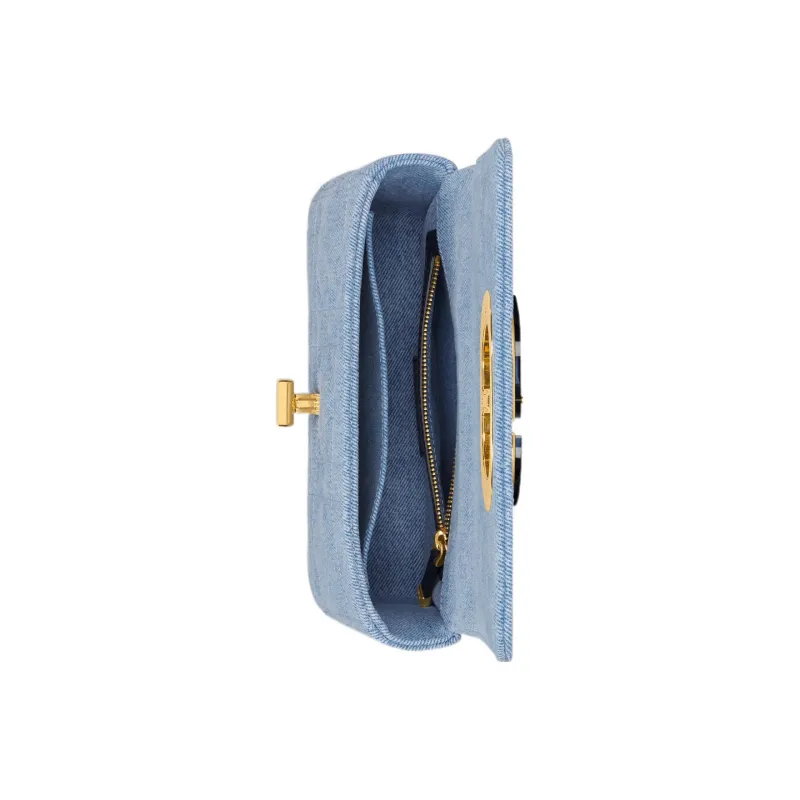 DIOR Caro Denim Crossbody Bag Shoulder Bag Women's Blue-2