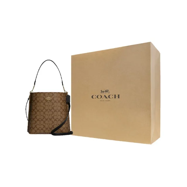 COACH Mollie Canvas With Leather Bucket Bags Crossbody Bag, Shoulder Bag Large Size Women's-8