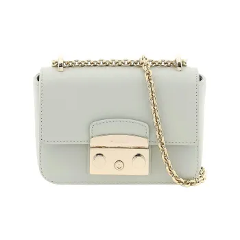 Furla Metropolis Collection Leather Shoulder Bag Crossbody Bag Mini Women's Green