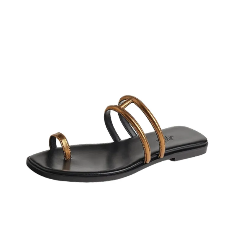 HERMES Odor-Resistant Flip Flops Women's Black-0