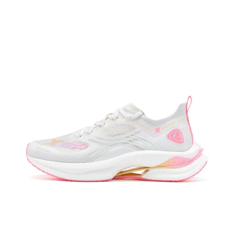 XTEP To Light 7.0 PRO Anti Slip And Wear Resistant Breathable Low Top Running Shoes Women's White Pink-0
