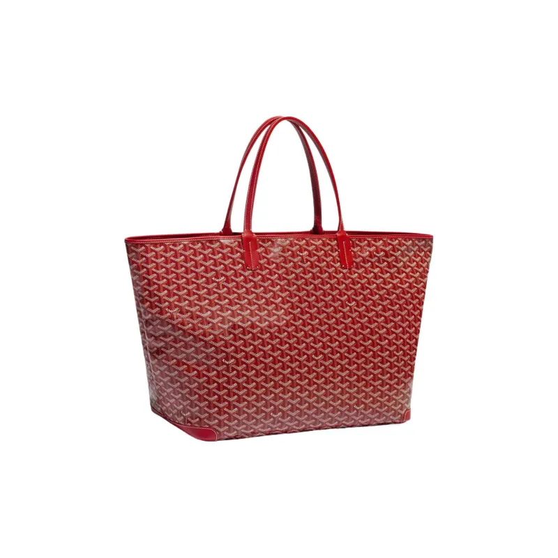 GOYARD Artois Canvas With Leather Tote Bag Shopping Bag Shoulder Bags Handbags Large Size Unisex Red-1