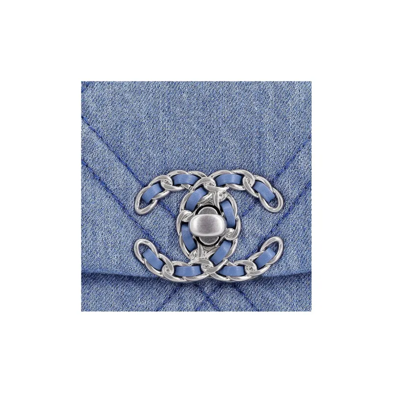 CHANEL 19Bag Denim Crossbody Bags Unisex Light-4
