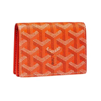 GOYARD MALESHERBES Canvas With Leather Card Holder Unisex Orange