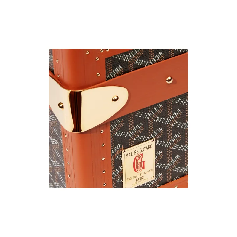 GOYARD Grand Hôtel Canvas With Leather Hard Case Handbag Unisex Brown-3