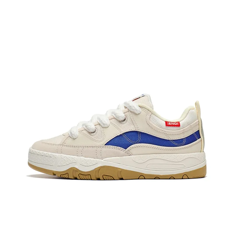 LiNing Reputation 3 Renowned 3.0 Anti Slip Wear Resistant Low Top Skateboard Shoes Women's Beige Blue-0