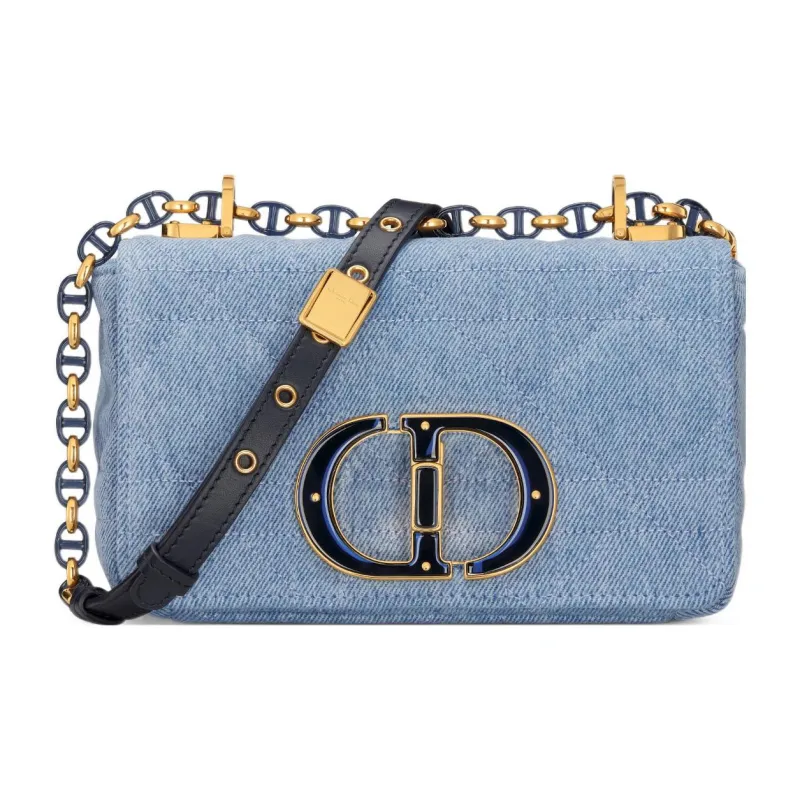 DIOR Caro Denim Crossbody Bag Shoulder Bag Women's Blue-0
