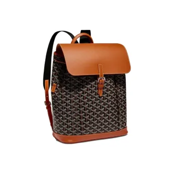 GOYARD Alpin Canvas With Leather Backpack Medium Size Unisex Brown