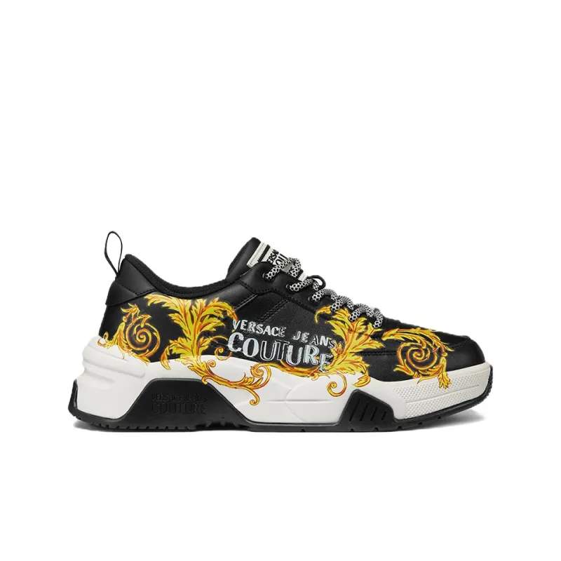 VERSACE JEANS Stargaze Sports Casual Shoes Men's Black Gold-1
