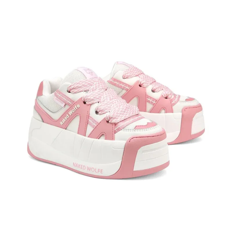 Naked Wolfe Slider Low Top Stylish Skateboarding Shoes Women's Pink White-1