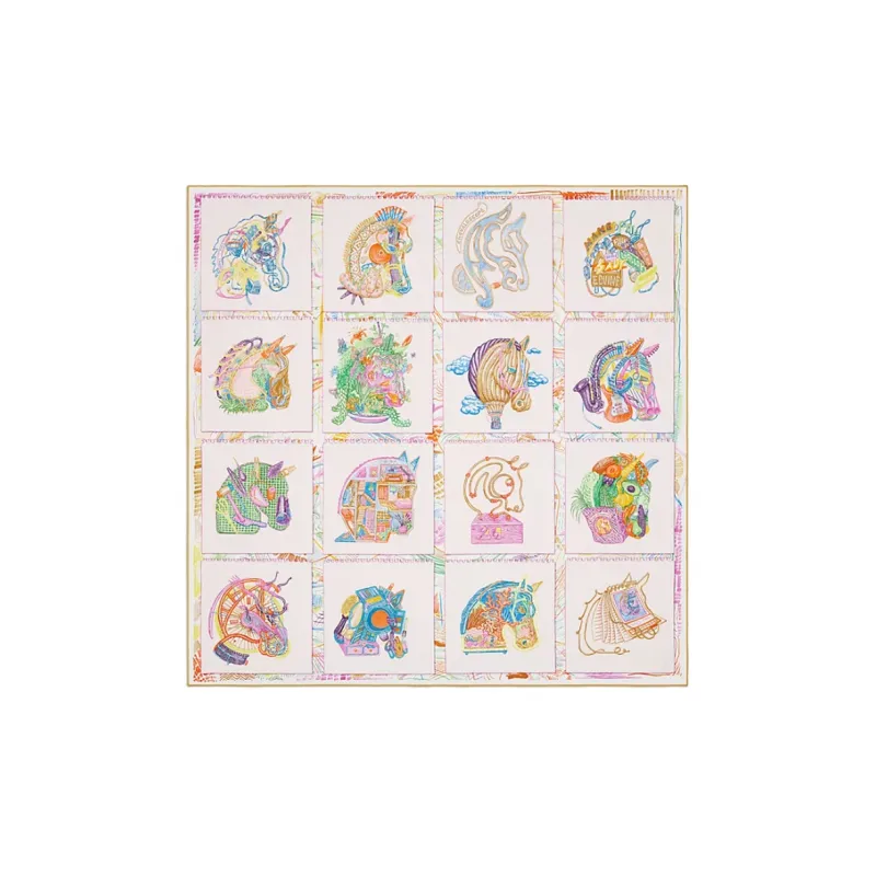 HERMES Silk Scarves Unisex Multicolor-0