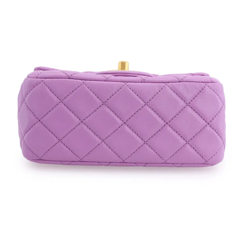 CHANEL Sheepskin Shoulder Bag, Crossbody Bag Women's Purple-3