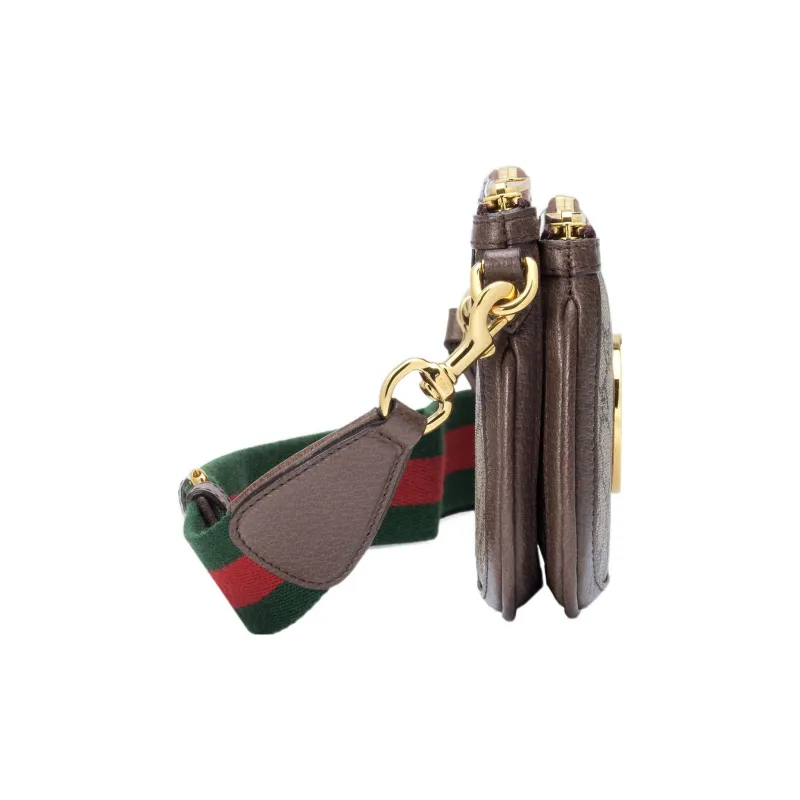GUCCI Blondie Leather Paneled Canvas Crossbody Bag, Shoulder Bag Women's-2