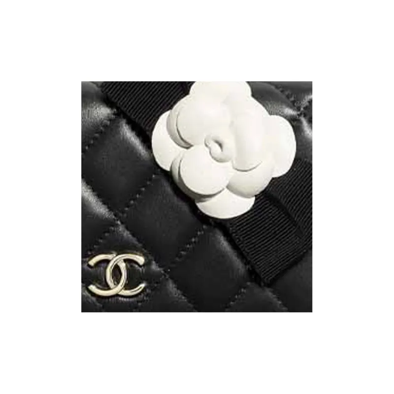 CHANEL Lambskin Flap Bag, Shoulder Bag, Crossbody Bag Trumpets Women's Black-4