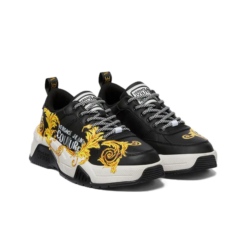 VERSACE JEANS Stargaze Sports Casual Shoes Men's Black Gold-2