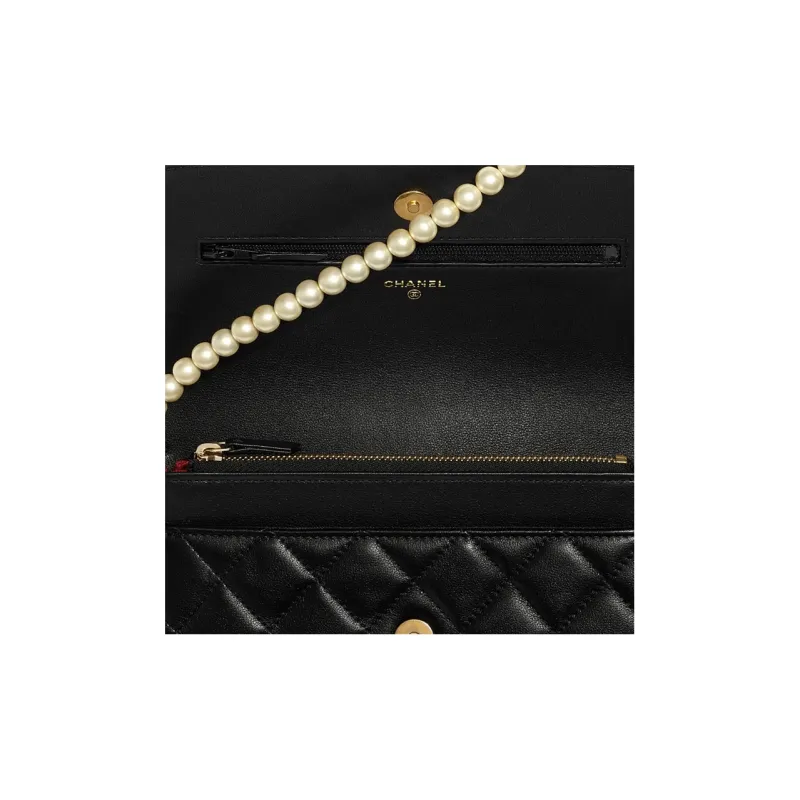 CHANEL WOC Calfskin Wallet, Shoulder Bag, Crossbody Bag Women's Black-4
