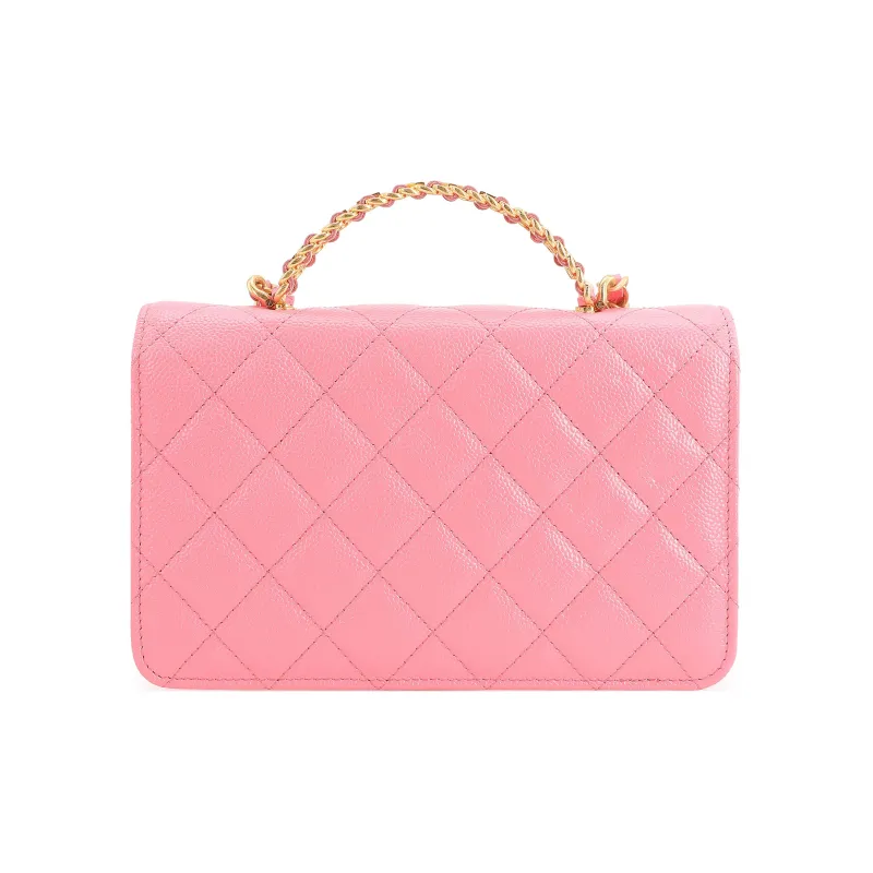 CHANEL Grain Embossed Caviar Calfskin Shoulder Bag, Crossbody Bag, Handbag Women's Coral Pink-2