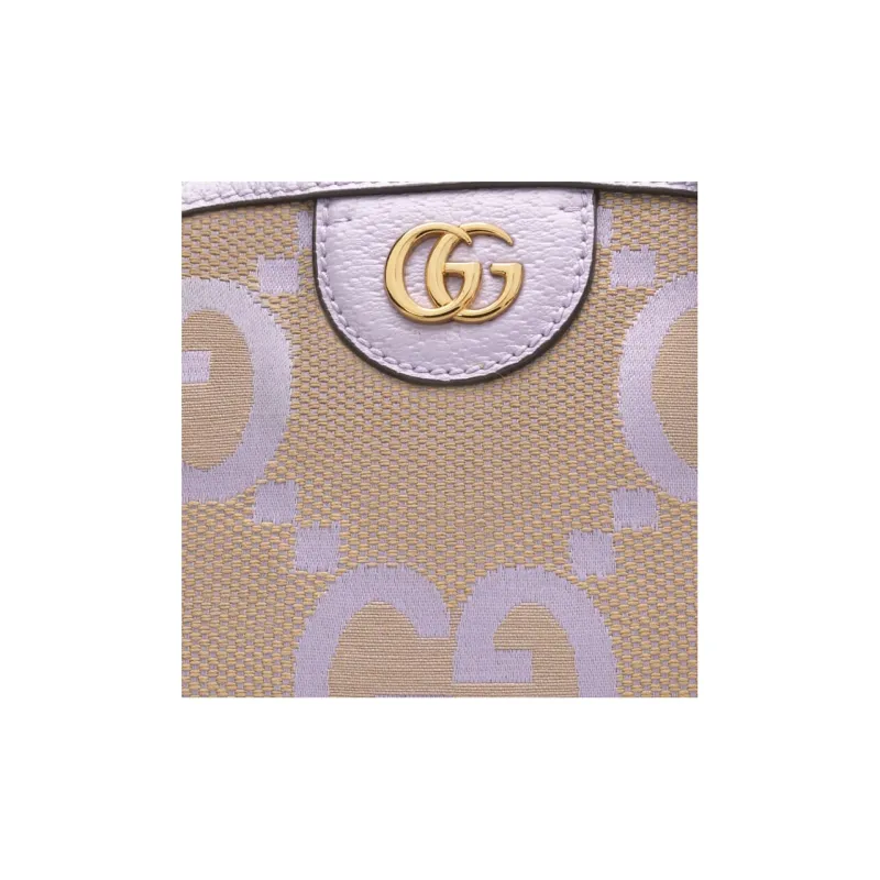 GUCCI Ophidia Canvas With Leather Shoulder Bag, Crossbody Bag Trumpets Women's Beige/Light Purple-8