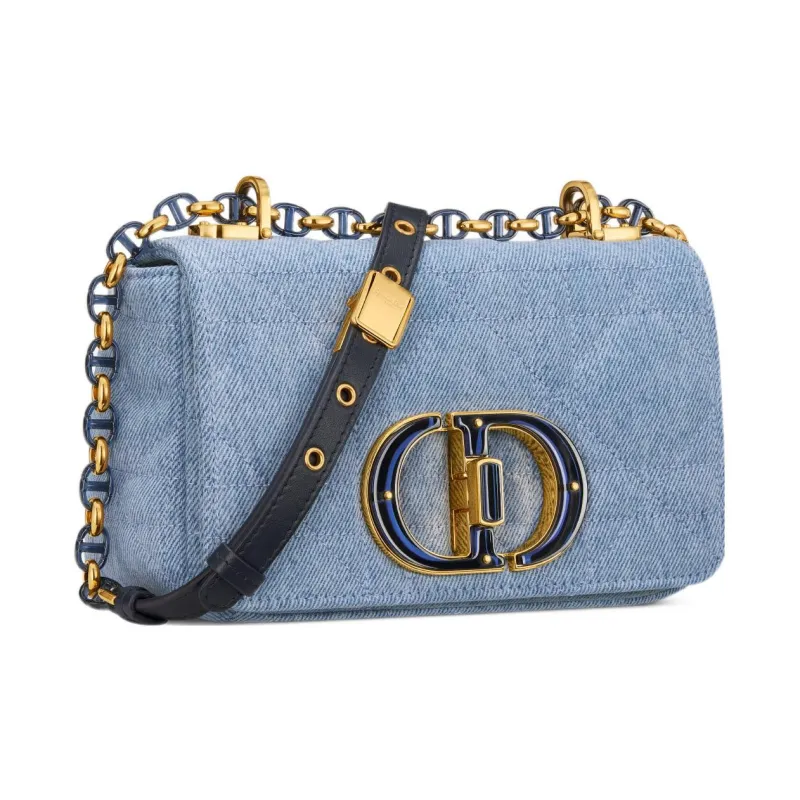 DIOR Caro Denim Crossbody Bag Shoulder Bag Women's Blue-1