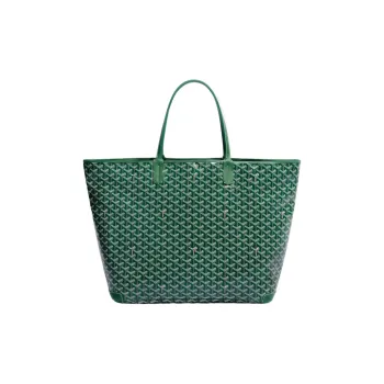 GOYARD Artois Canvas With Leather Tote Bag Shopping Bag Shoulder Bags Handbags Large Size Unisex Green