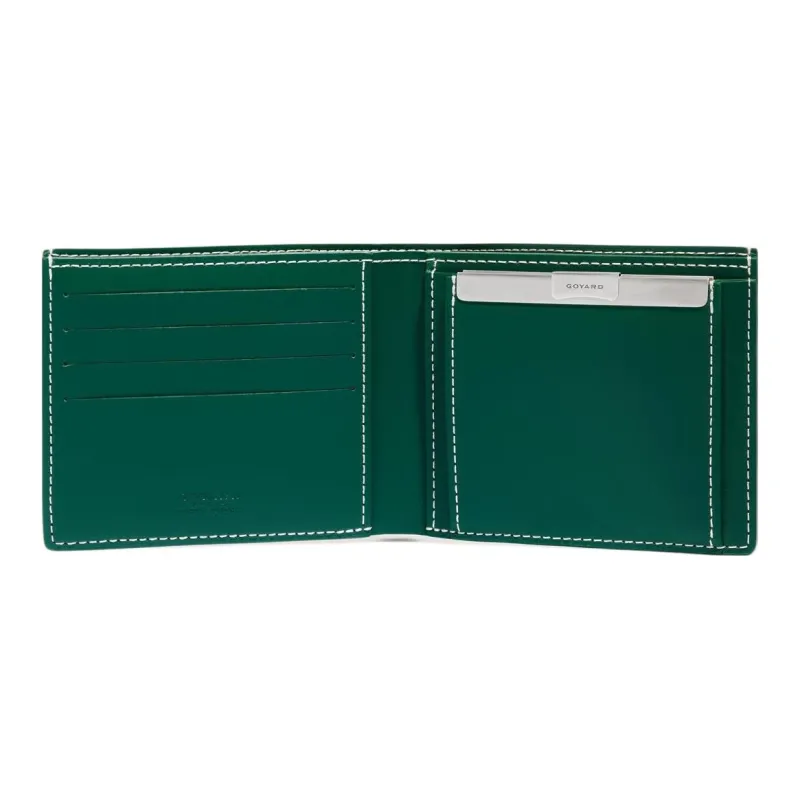 GOYARD SAINT FLORENTIN Canvas With Leather Wallet Unisex Green-5