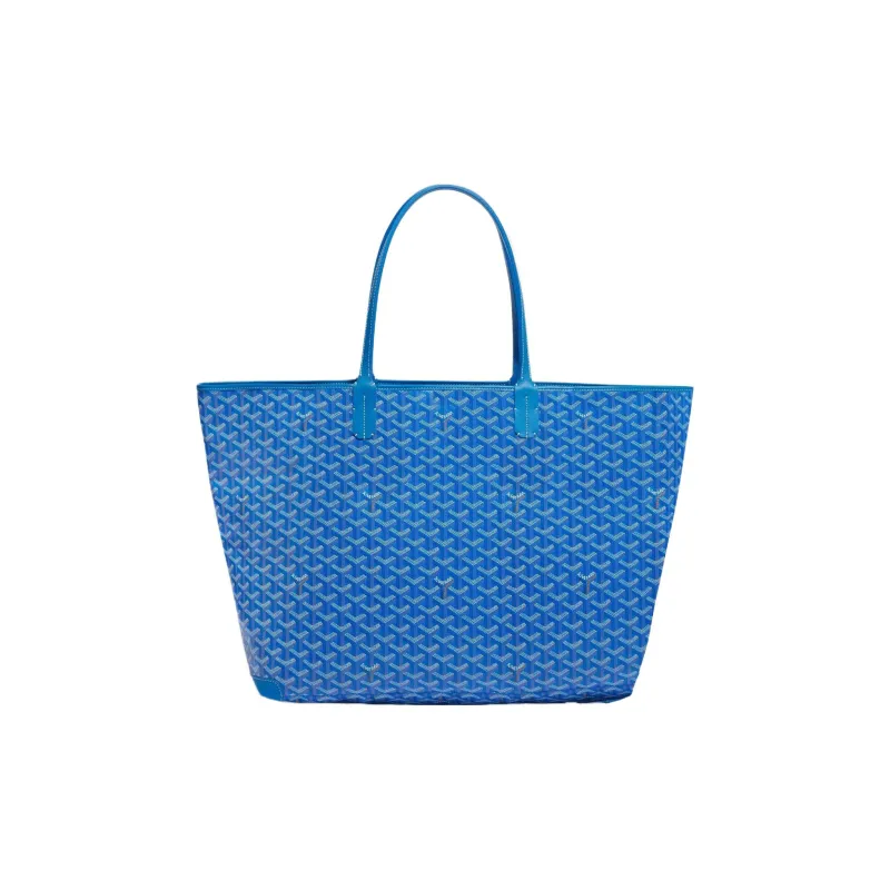GOYARD Artois Canvas With Leather Tote Bag Shopping Bag Shoulder Bags Handbags Large Size Unisex Blue-0
