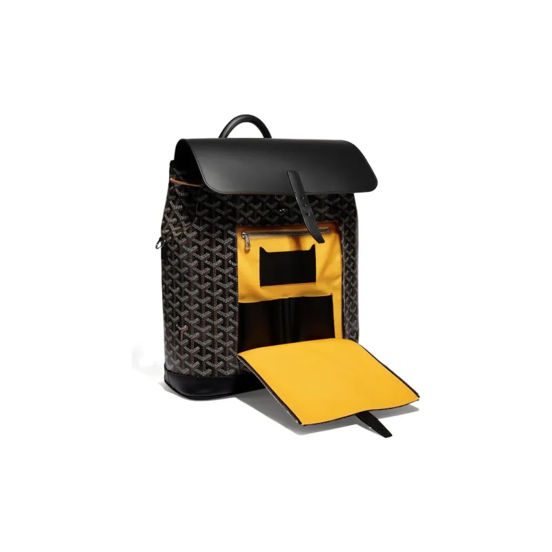 GOYARD Alpin Canvas With Leather Backpack Medium Size Unisex Black-2