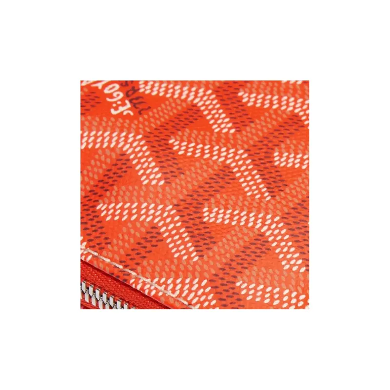 GOYARD SENAT Canvas With Calfskin Wallet Card Holder Clutch Mini Unisex Orange-3